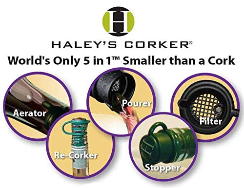 Haley's 5in1 Wine Corker Aerator Filter Pourer Re-Corker and Stopper
