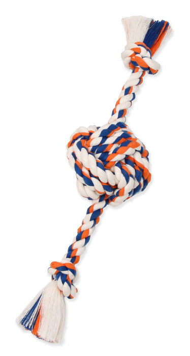 Mammoth Flossy Chews Monkey Fist Ball w/Rope Ends – Premium Cotton-poly Rope Tug Toy for Dogs – Interactive Dog Tug Toy – Dog Toy with Rope Ball