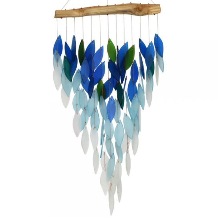 Gift Essentials Blue Handworks Line - Deluxe Ocean Ombre Waterfall Glass Chime