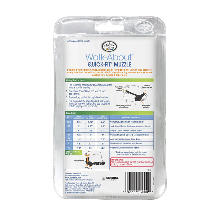 FOUR PAWS WALK ABOUT QUICK FIT DOG MUZZLE