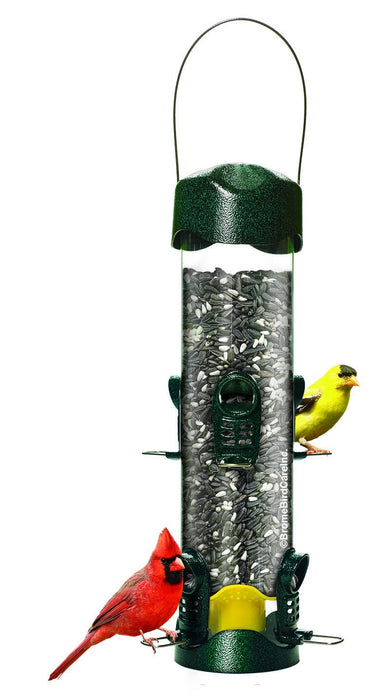 Brome Mega 600 Bird Feeder – Large Capacity Tube Feeder for Wild Birds, 6 Feeding Ports, 4 lb Seed Capacity, Easy to Clean, Metal Ports, Extendable Perches
