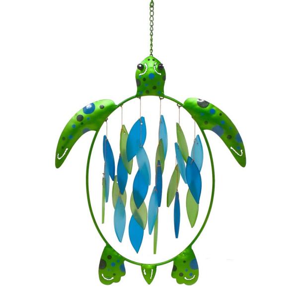 Gift Essentials Blue Handworks Line - Medium Sea Turtle Glass Chime