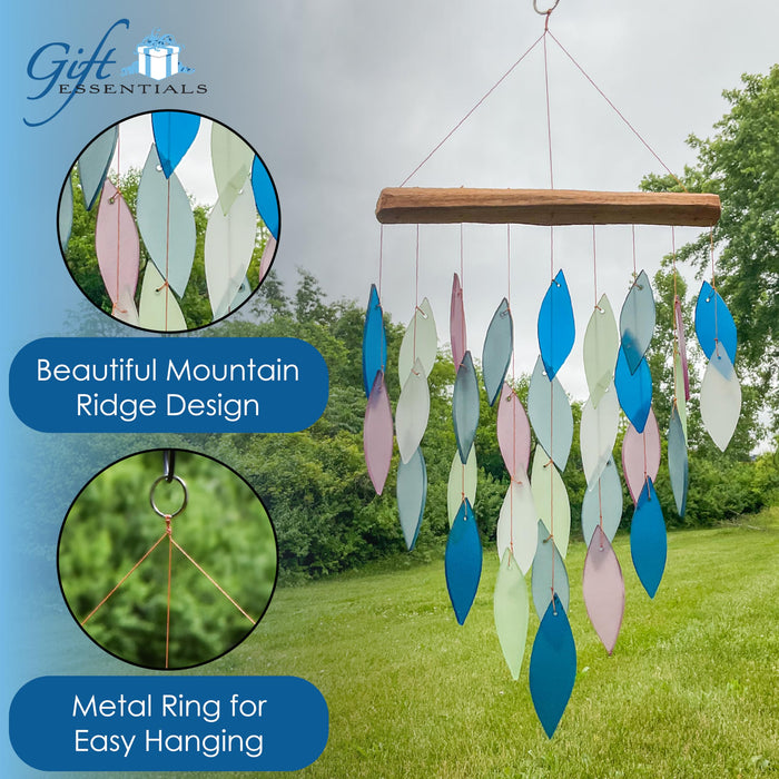 Gift Essentials Blue Handworks Line - Mountain Ridge Waterfall Glass Chime