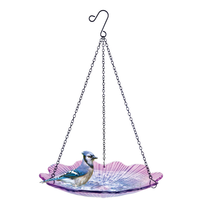 ECOCYCLE VIOLET BEGONIA HANGING BIRD BATH/FEEDER