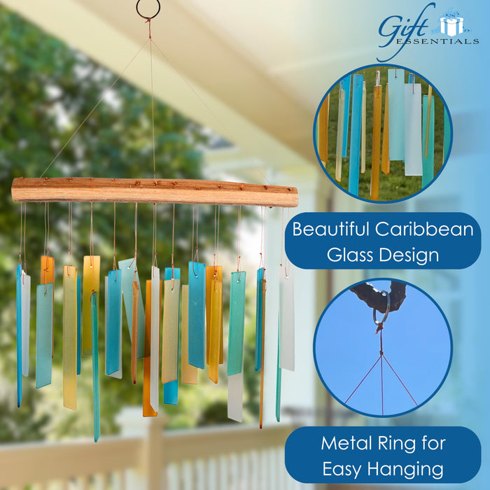 Gift Essentials Blue Handworks Line - Caribbean Beach Glass Chime
