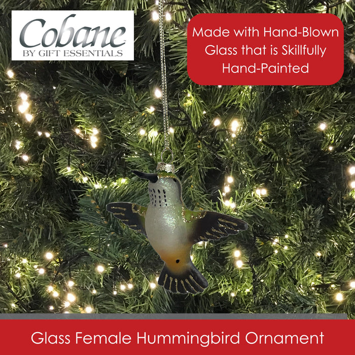 Cobane Studio  Female Ruby Throated Hummingbird Flying Ornament