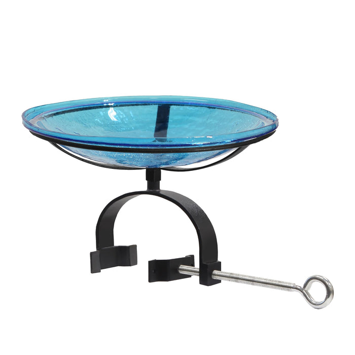 Achla Designs 14" Teal Crackle Birdbath- Over Rail Bracket