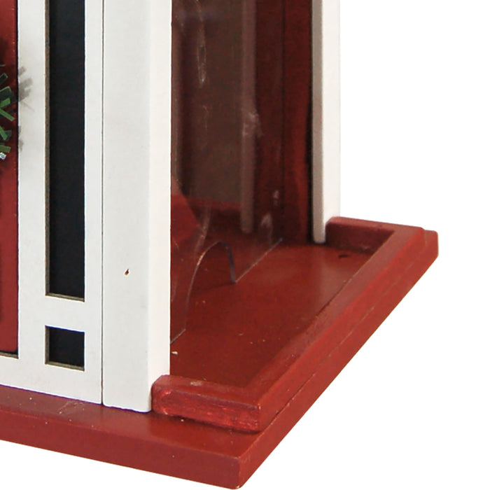 Christmas Cottage Birdfeeder - Red