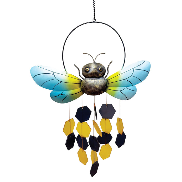 Gift Essentials Blue Handworks Line - Bee Glass Chime