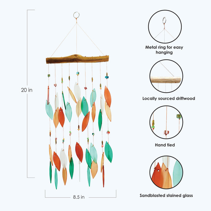 Gift Essentials Blue Handworks Line - Coral and Teal Beaded Glass Chime