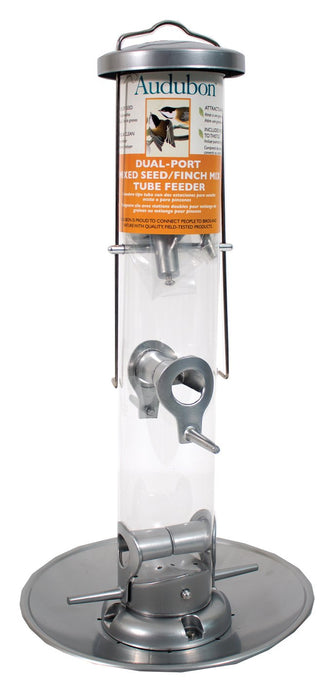 Audubon Silver Tube Feeder With Tray