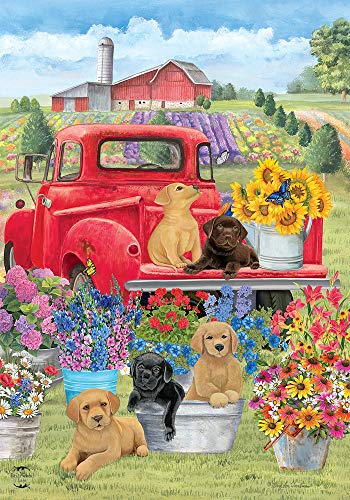 Spring Day Puppies Garden Flag