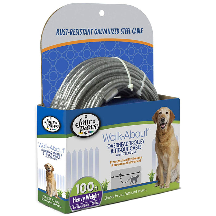 FOUR PAWS WALK-ABOUT TROLLEY & CABLE HEAVY WEIGHT