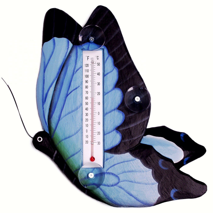 Bobbo from Songbird Essentials Blue Swallowtailed Butterfly Small Window Thermometer