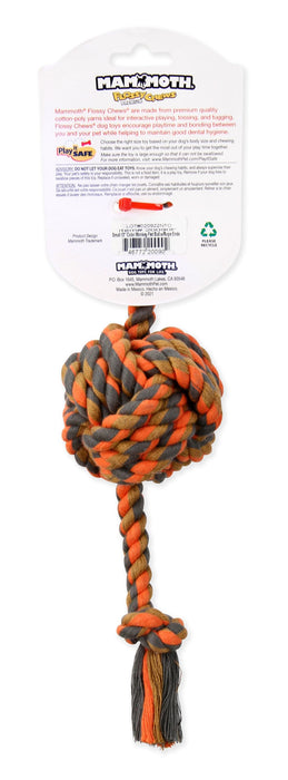 Mammoth Flossy Chews Monkey Fist Ball w/Rope Ends – Premium Cotton-poly Rope Tug Toy for Dogs – Interactive Dog Tug Toy – Dog Toy with Rope Ball
