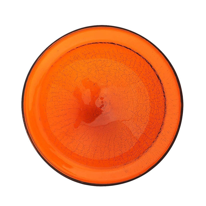 Achla Designs 12" Crackle Glass Bowl - Mandarin