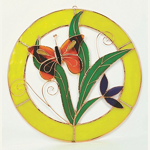 Gift Essentials Orange Butterfly Circle Window Panel