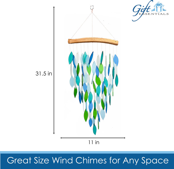 Gift Essentials Blue Handworks Line - Deluxe Ocean Waterfall Glass Chime