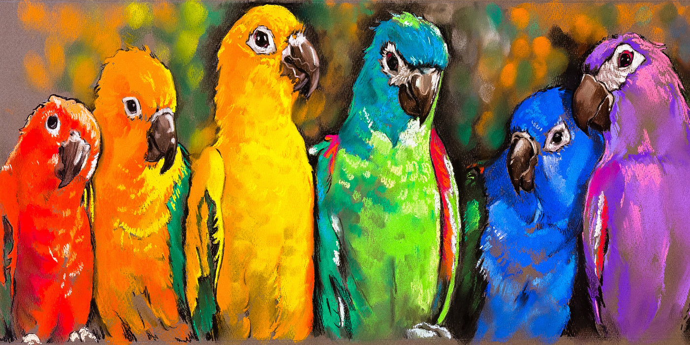 PRETTY PARROTS by West of the Wind | Waterproof Outdoor Wall Art