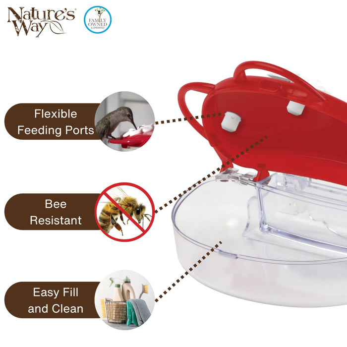 TRADITIONAL PLASTIC WINDOW HUMMINGBIRD FEEDER