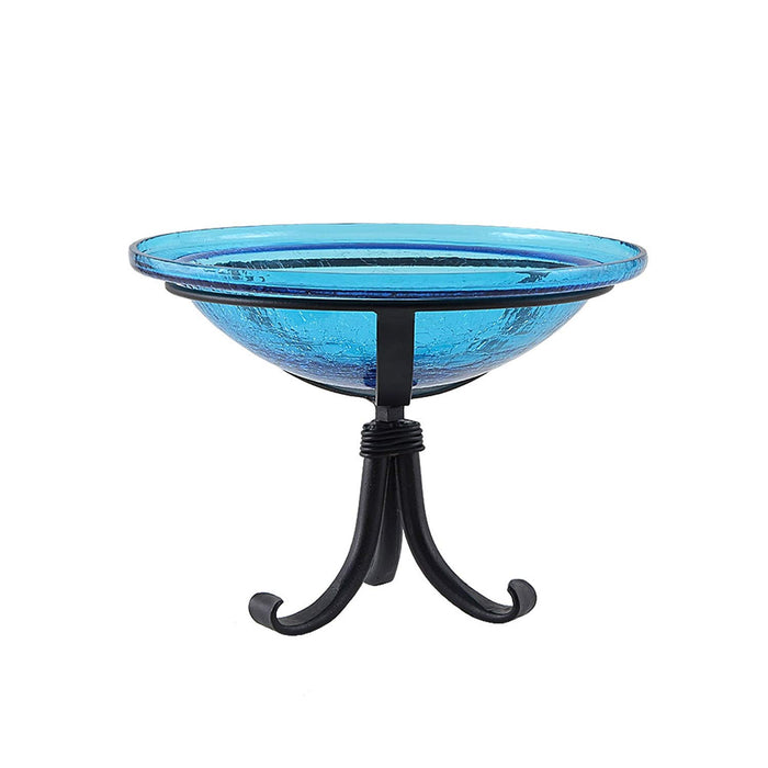 Achla Designs 12" Teal Crackle Birdbath- Tripod Stand