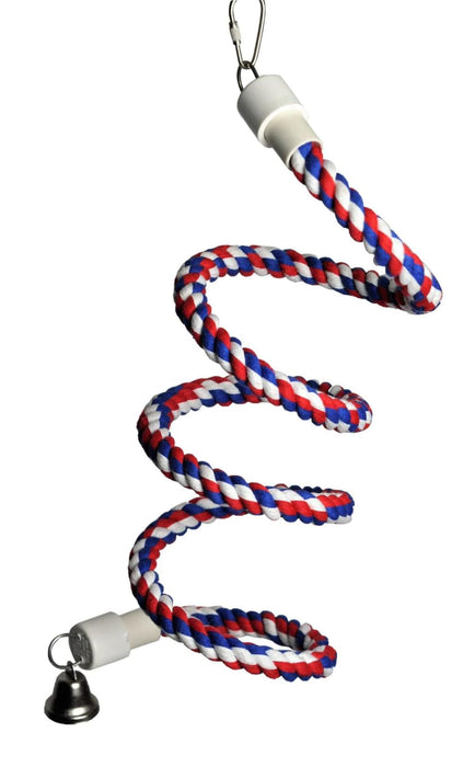 HAPPY BEAKS COTTON ROPE BOING W/BELL BIRD TOY