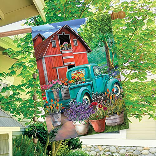 Farm In Spring House Flag