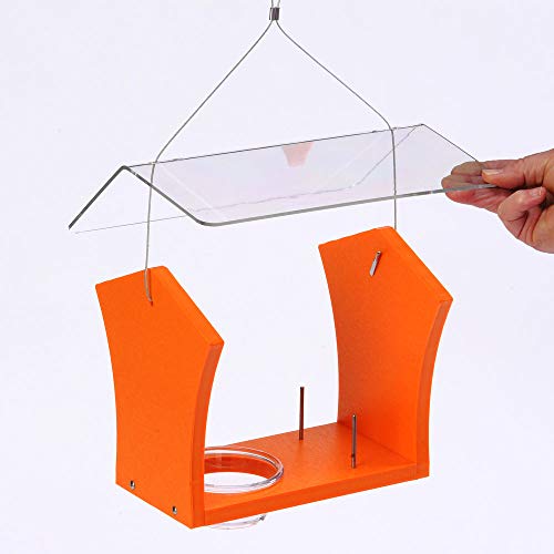 Birds Choice GSOF Bird Feeders, Oriole Feeder, 10.5" L X 8.75" W X 7.625" H, Orange/Clear