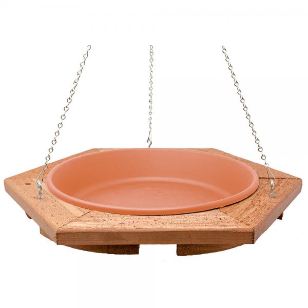 BIRD BATHS: Mini Hanging Bird Bath Clay Tray