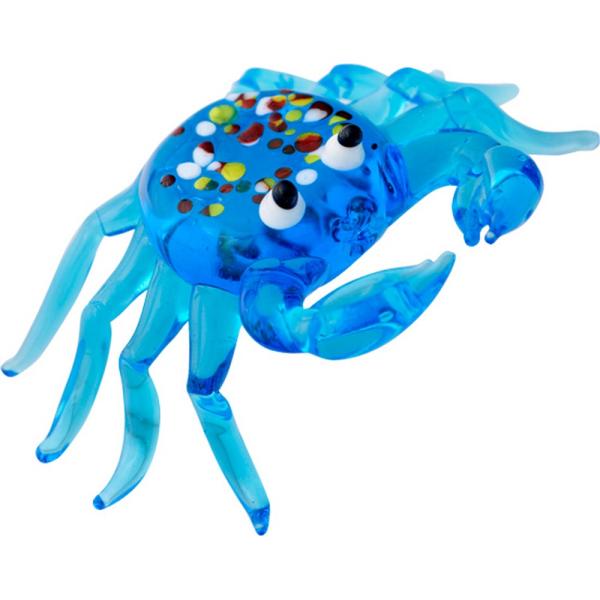 LS Arts Milano Art Glass Blue Crab