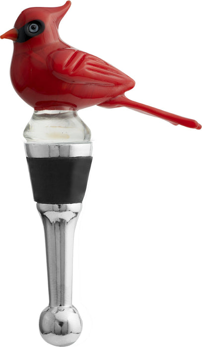 LS Arts Glass Cardinal Bottle Stopper