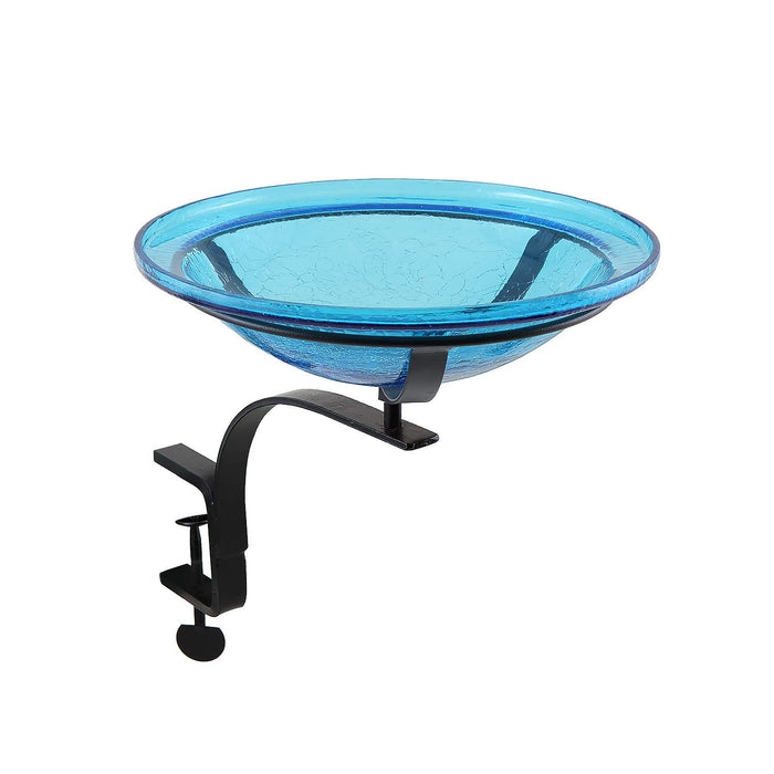 Achla Designs 12" Teal Crackle Birdbath- Rail Mount Bracket