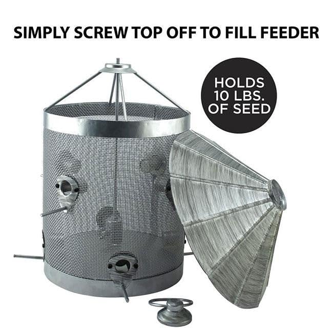 AUDUBON RUSTIC FARMHOUSE GALVANIZED SILO COMBO FEEDER