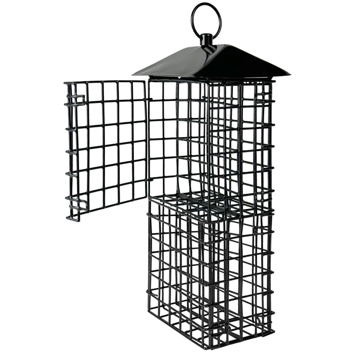 METAL SUET CAGE BIRD FEEDER W/ ROOF