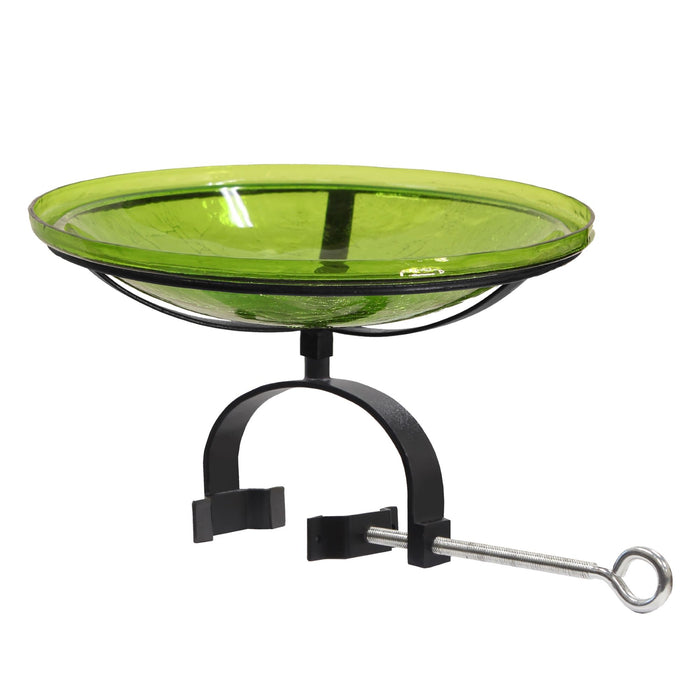 Achla Designs 14" Fern Green Crackle Birdbath- Over Rail Bracket