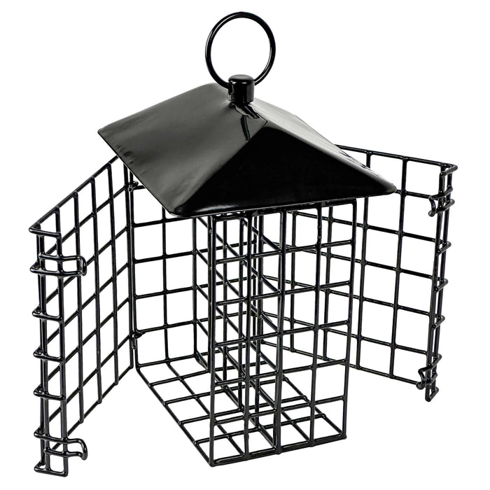 METAL SUET CAGE BIRD FEEDER W/ ROOF