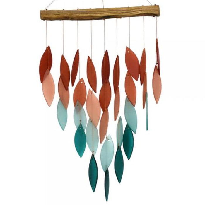 Gift Essentials Blue Handworks Line - Coral Ombre Waterfall Glass Chime