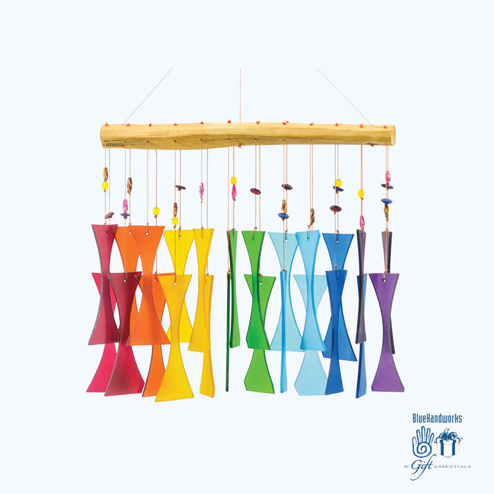 Gift Essentials Blue Handworks Line - Rainbow Beaded Glass Chime