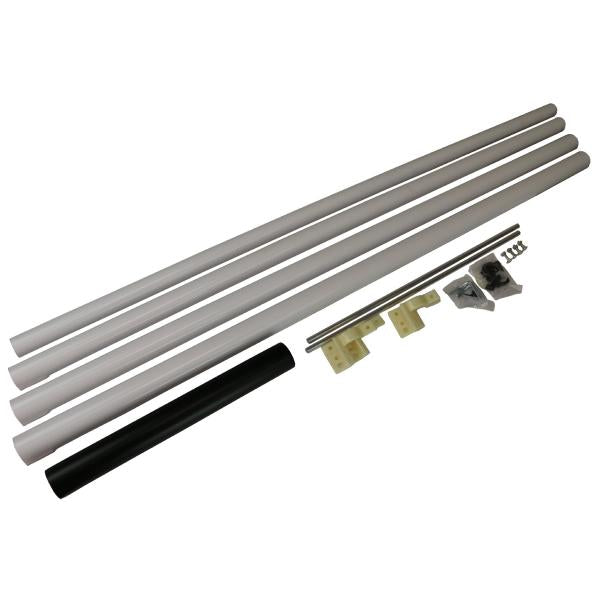 White Powder Coated Martin House Pole with Gourd Rack Kit