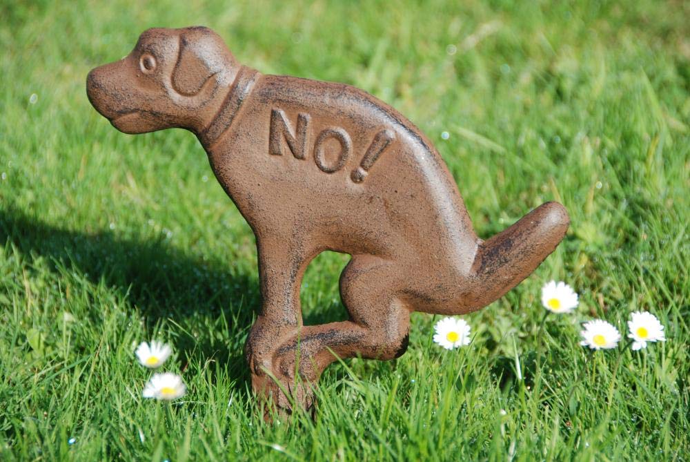 No Pooping Yard Sign Antique Rust
