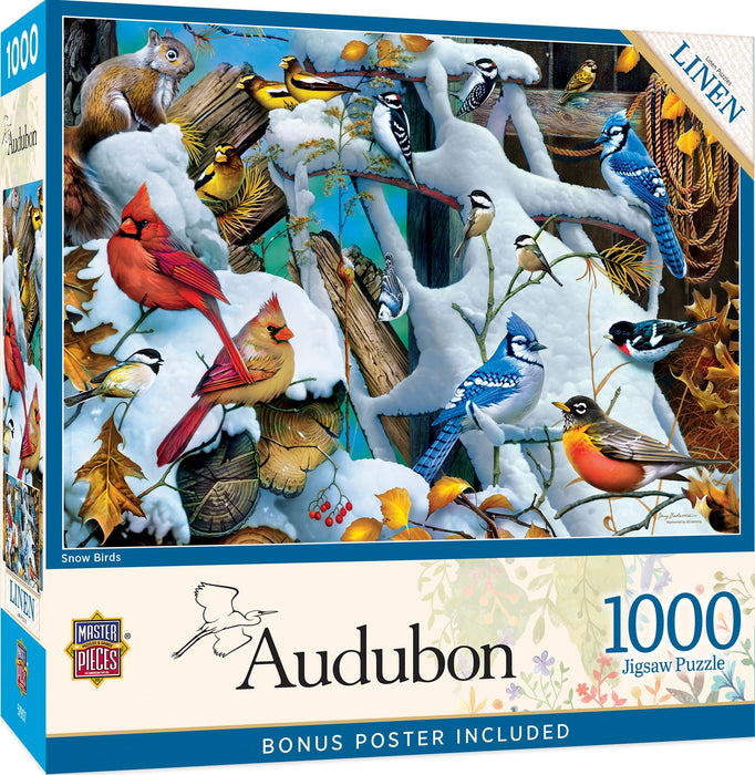 MasterPieces Puzzles Audubon - Snow Birds 1000 Piece Puzzle