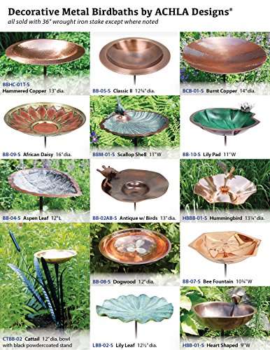 Achla Designs Hammered Copper Bowl w/ Rim- Stake