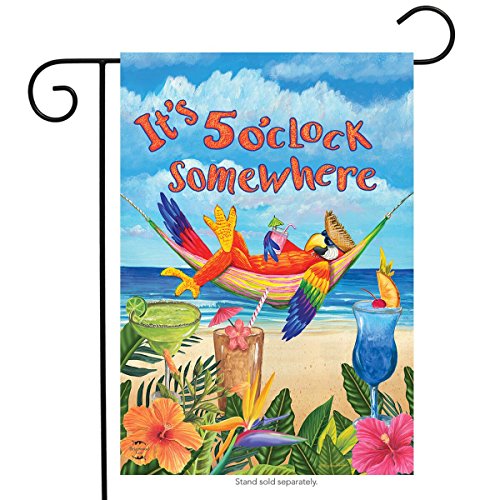5 O'Clock Parrot Garden Flag