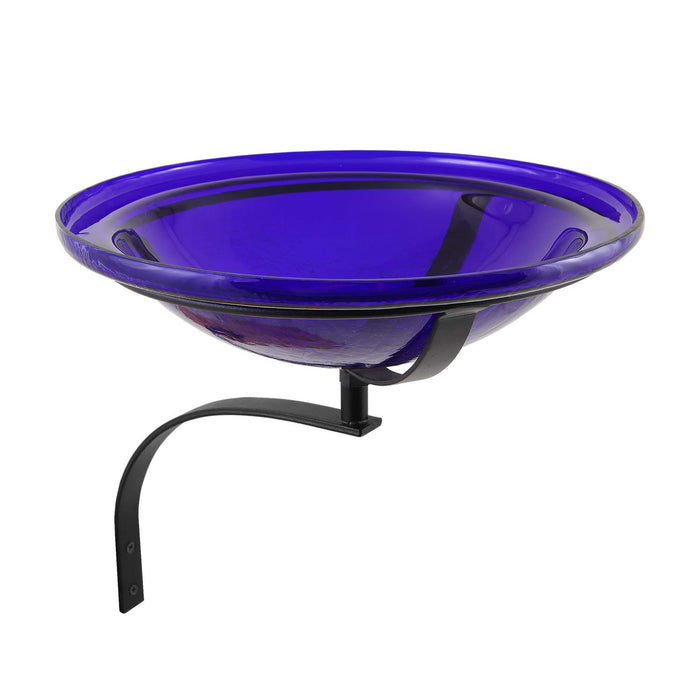 Achla Designs 12" Cobalt Blue Crackle Birdbath- Wall Mount Bracket