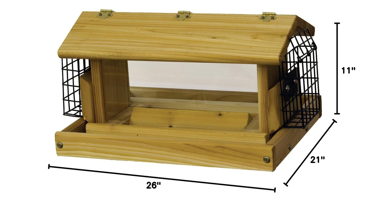 Stovall Products Standard Post Mount Hopper Feeder with Two Suet Baskets