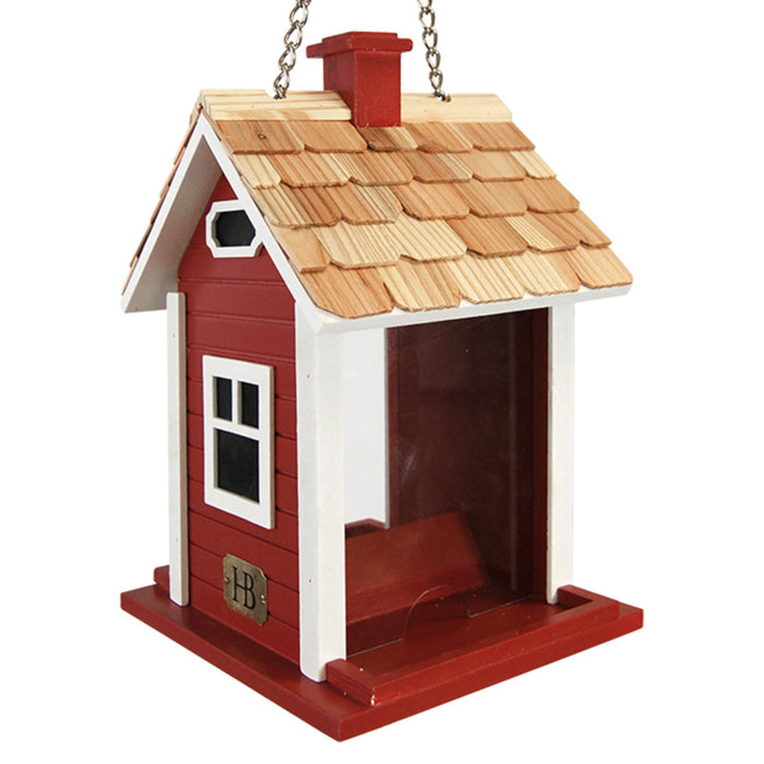 Christmas Cottage Birdfeeder - Red