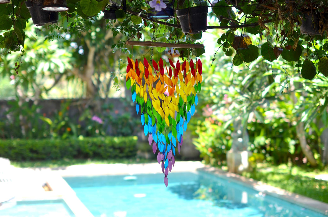 Gift Essentials Blue Handworks Line - Premiere Rainbow Waterfall Glass Chime