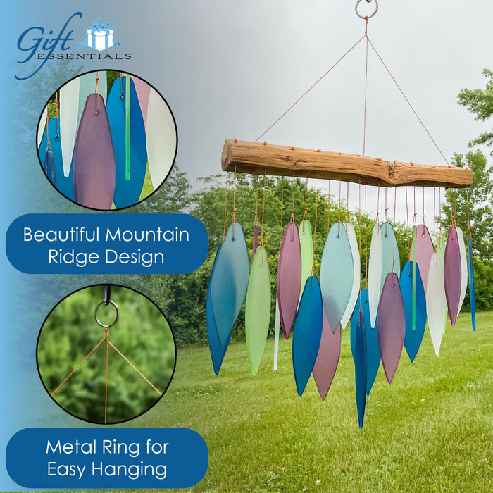 Gift Essentials Blue Handworks Line - Mountain Ridge Glass Chime