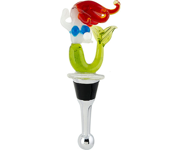 LS Arts Glass Mermaid Coastal Collection Bottle Stopper