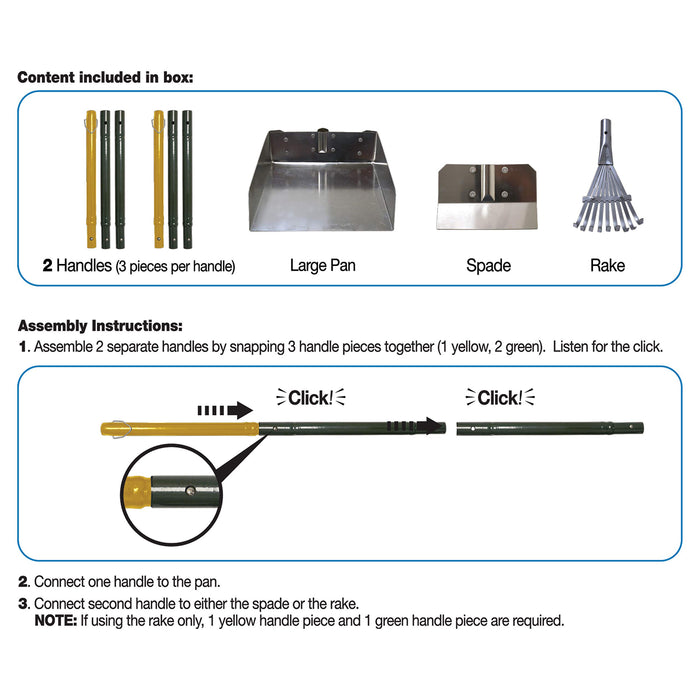 WEE-WEE ALL-IN-ONE RAKE SPADE AND PAN SET